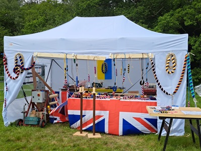 Maypole Bells Tent showing our wares at the British Country Show 2024.